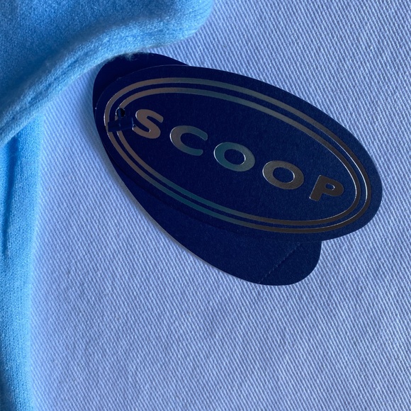 NWT Scoop Sweater Women's  XS Baby Blue Mock Neck Coastal Quiet Luxury Flaw - Picture 7 of 8